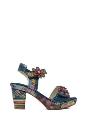 NELLAO 05 JEANS SANDALO FIORI CON STRAPPO - LAURA VITA