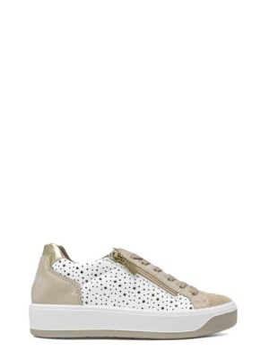 76564 66 AVORIO/BIANCO SNEAKER TRAFORATA DONNA - IGI&CO