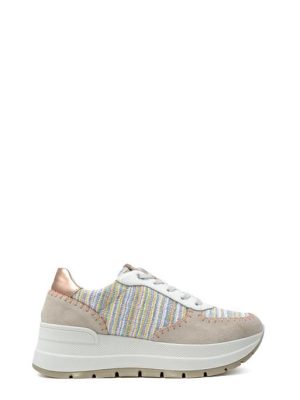 76616 22 LAMINATO JUTA/BIANCO SNEAKER DA DONNA - IGI&CO