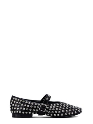 9002 SOFT NERO BALLERINA BEBE'/MARY JANE STRASS - KHARISMA