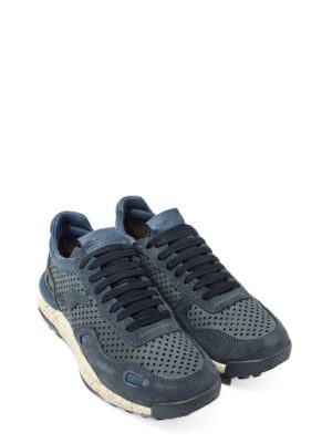 S6388-02 BLU SNEAKER CASUAL TRAFORATA - SHOOTERS