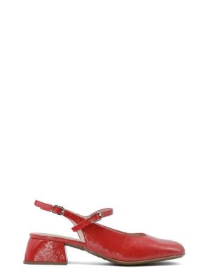 D-1222 LACK ROJO ROSSO SLINGBACK TACCO BASSO - WONDERS