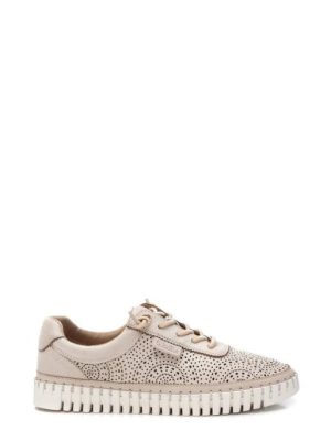 162327 BEIGE SCARPE DA DONNA PELLE TRAFORATA-CARMELA