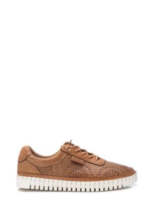 162327 CAMEL CUOIO SCARPE DA DONNA PELLE TRAFORATA-CARMELA