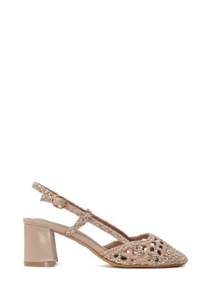 9136 CIPRIA/ORO ROSA SLINGBACK INTRECCIATA - KHARISMA