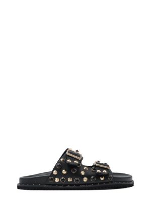 BARBARA 4040 NAPPA BLACK NERO CIABATTA BORCHIE - STUDIO MODE