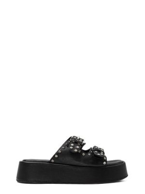 J-122 BLACK NERO SANDALO CIABATTA DOPPIA FASCIA-JANET&JANET
