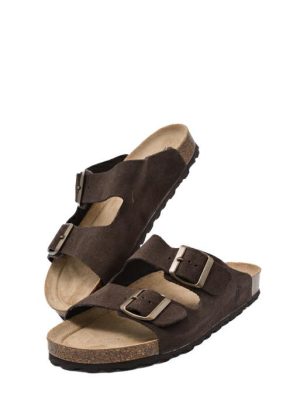 420 T. MORO CIABATTA BIO 2 FIBBIE IN NABUK UNISEX - BIOLINE
