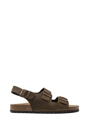880 MARRONE SANDALO BIO 2 3 FIBBIE UOMO - BIOLINE