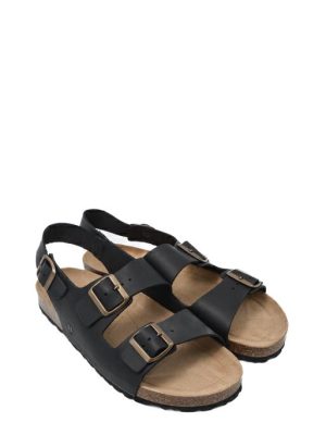 880 NERO SANDALO BIO 2 3 FIBBIE UOMO - BIOLINE