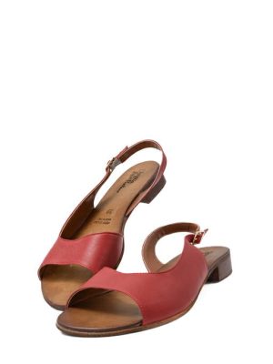 073 ROSSO sandalo slingback aperto - ARTIGIANO DI POSITANO