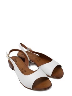 073 BIANCO sandalo slingback aperto - ARTIGIANO DI POSITANO