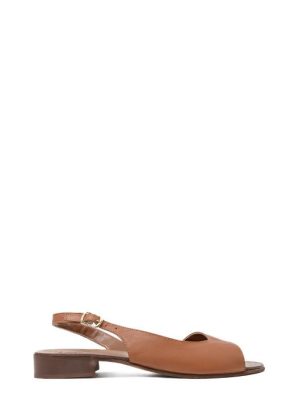 073 CUOIO sandalo slingback aperto - ARTIGIANO DI POSITANO