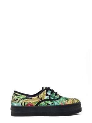 09214 TROPICAL NERO SNEAKER IN COTONE DA DONNA - VICTORIA