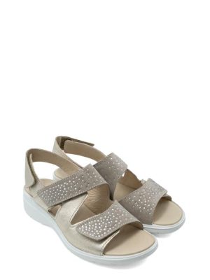 77768 22 PLATINO STRASS SANDALO DOPPIO STRAPPO -ENVAL SOFT