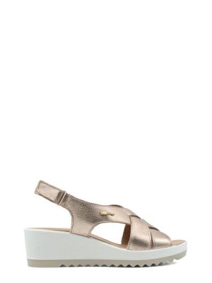 77787 11 CHAMPAGNE SANDALO FASCE INTRECCIATE - ENVAL SOFT