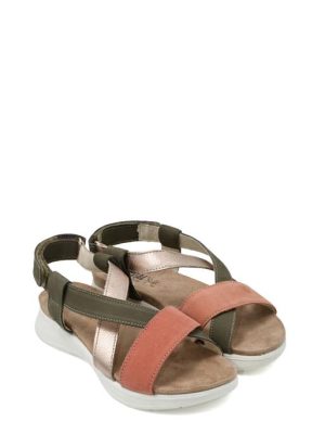 77864 11 MILITARE/ARANCIO SANDALO FASCE BICOLOR - ENVAL SOFT