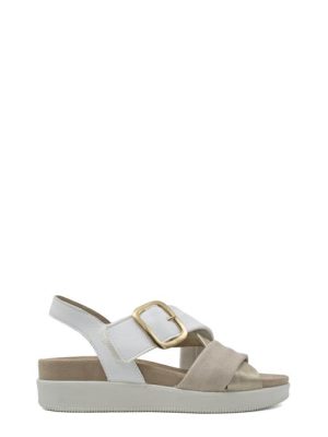 77884 22 BIANCO SANDALO FASCE+FIBBIA - ENVAL SOFT