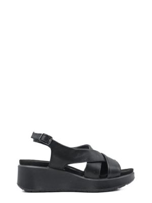 77923 00 NERO SANDALO FASCE INTRECCIATE - ENVAL SOFT