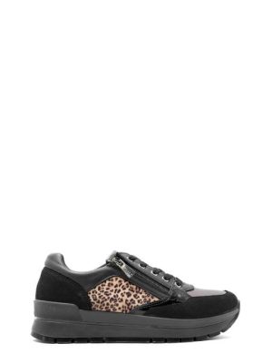 86762 11 SCAMOSCIATO NERO/MARRONE SNEAKERS LAMPO - IGI&CO
