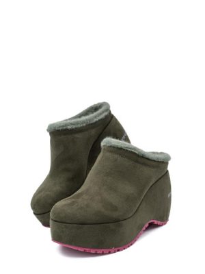 BUBBLE OLIVE VERDE SABOT PELLICCIA ZEPPA-FORNARINA GLAM