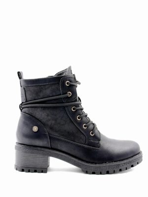 170145 BOTIN NEGRO NERO ANFIBIO TACCO MEDIO DONNA - REFRESH